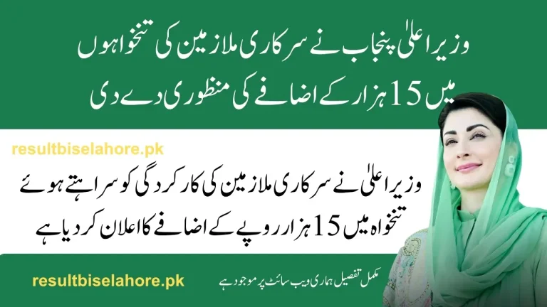 CM Punjab Announces Salary Increase of Rs 15000