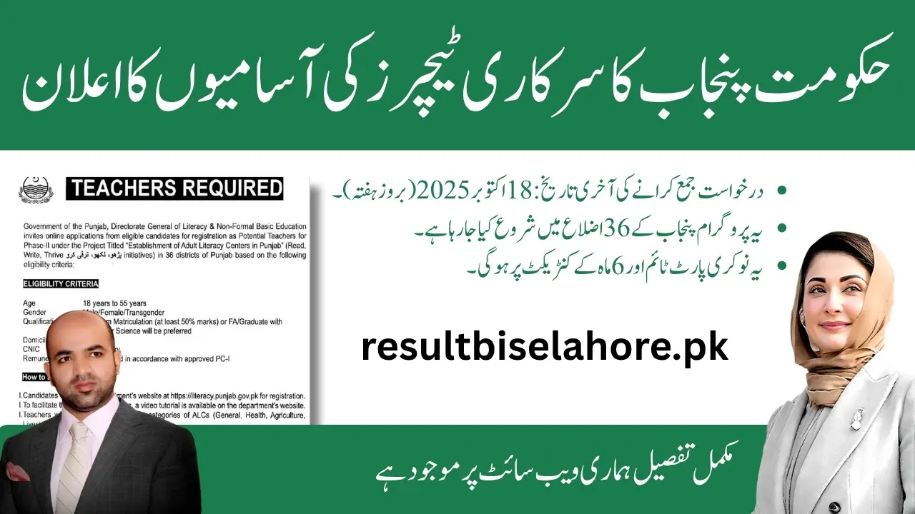 literacy punjab gov pk Teachers Jobs 2025